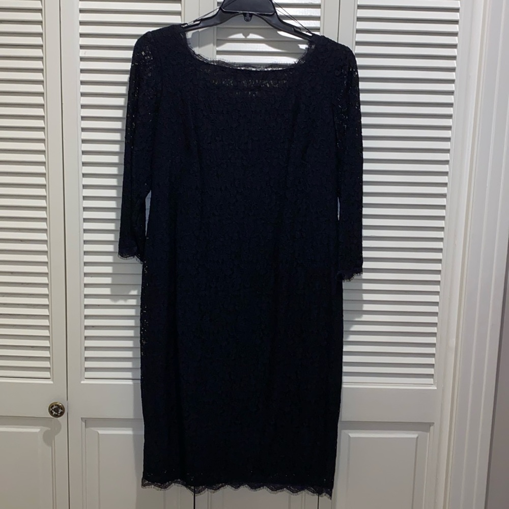 ADRIANNA PAPELL Black Lace Dress size 14W NEW WITH TAGS